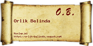 Orlik Belinda névjegykártya
